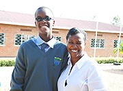 Ian Manzi being congratulated by mum.