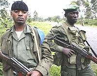 Congolese army servicemen.