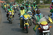 Members of ASSETAMORWA in a motorcade in Kigali recently. (File Photo)