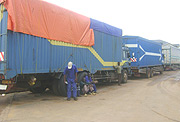 Container trucks await service at Gatuna. Trucks have greately contributed to road transport systems. (File Photo).