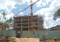 A high rise building under construction in Kigali city. ( File Photo)