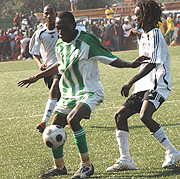 APR winger Moses Odhiambo (R) has been recalled to the Kenyan national team.