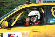 CHAMPION: Davite Giancarlo will be the man as he tris to defend his national rally championship title.