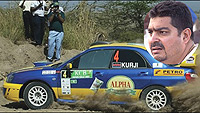 Riyaz Kurji in action during the KCB Kenya Safari rally last month. Inset is the late Kurji. (File photo).