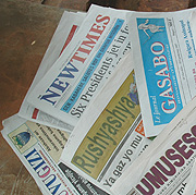 Some of the Rwandan newspapers.