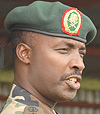 Lt. Gen. Charles Kayonga adresses the troops at Gabiro on Friday. (Photo/ Rick Scavetta).