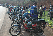 Motor cycle taxi operators in Kigali.