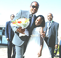 Brian Lara shortly after touching down at Kigali International Airport.