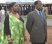 Foreign Ministers Rosemary Museminari of Rwanda and Alex Tambwe Mwamba of DR Congo during the end of Operation Umoja wetu in Goma early this year. (File Photo)