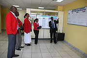 Stock brokers representing investors at the OTC market trading floor