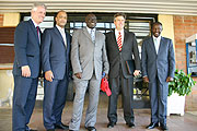 Minister of Justice Karugarama Tharcisse with the Amercan Judges