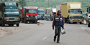 IN TRANSIT; Trucks in transit at Rwanda-Uganda boarder of Gatuna. HIV-AIDS prevalence among truck drivers has gone down. (File Photo)