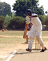 Right Guardsu2019 opening batsman Fiston Nsengiyumva takes a single during a previous league game. Nsengiyumva hit 20 runs during yesterdayu2019s Sulfo league game against Indorwa but Guards still fell 22 runs short.