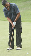 Rajan Tiwari makes a putt in a recent event. He is the latest winner on the MTN monthly mug competition.