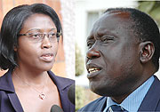 L-R:Bernadette Kanzayire,Justice Minister Tharcisse Karugarama