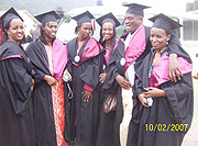 INILAK finalists could not hide their joy on last Sunday graduation ceremony at Nyamirambo stadium. Photo by H.Sabiiti.