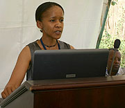 Coceka Nandipha Mnyani giving her presentation on PMTCT on Wednesday. (Photo/ F. Goodman)