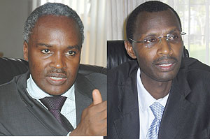 L-R :  Education Minister Charles Murigande;COMMENDED MOVE: Acting SFB Rector Dr Papias Musafiri