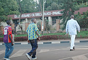 Pedestrians cross the road near the French cultural centre. The reopening of this centre will be among the priorities of the new envoy to Kigali.