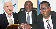 Joe Ritchie, former CEO of Rwanda Development Board, Henry Gaperi , Manager Social Security of Rwanda and  Alex Kamara, CEO of Tigo Rwanda were nominated for the CEO of the year 2009. (File photo)