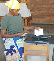 A voter casts her  vote during the the by-elections on Saturday. (Photo/F.Goodman)