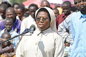 This nun in Mayaga region was one of the many people who petitioned President Paul Kagame to intervene on their behalf during his tour of the Southern Province.(Photo Urugwiro Village)