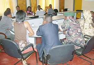 Participants sharing ideas during CNLS meeting in Gicumbi district on Thursday. (Photo: A. Gahene)