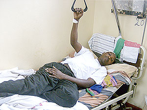 One of the survivors recovers in Rwamagana Hospital. (Photo / S. Rwembeho)