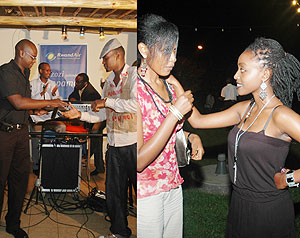 L-R : Mr Otieno hands Kitoko a return ticket to Nairobi.(Right) ; Shanel right: shares a light moment with the writer.