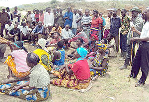 Kirebe cell residents waiting for their wages from cash for work project. (Photo / D. Ngabonziza)