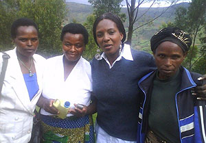 Aline Mukabalisa, (2nd Right) with some of the successful rural women in Muhanga.Photo D.Sabiiti