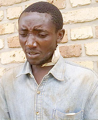 Murder suspect Leonard Nyandwi at the Nyanza Police Post. (Photo: J.P Bucyensenge)