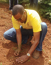 DN International CEO, David Loyd, planting a tree (Photo/ F.Ndoli)