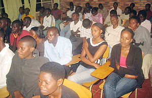 ATTENTIVE: KHI students during the discussion on reconciliation yesterday. 