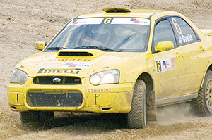 Davite Giancarlo powers his Subaru during a previous race. He will lead Rwandau2019s surge in Kenya. (File photo)