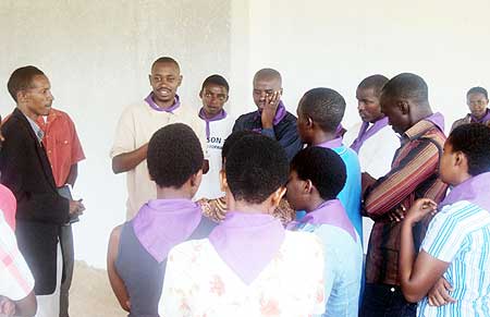 A cross section of the orphans from Association Amahoro visiting the genocide site in Kamonyi. (Photo: D. Sabiiti)