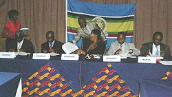 security ministers from the EAC signing security recommendation during the third Inter-Security Council meeting in Bujumbura. (Courtsey Photo)