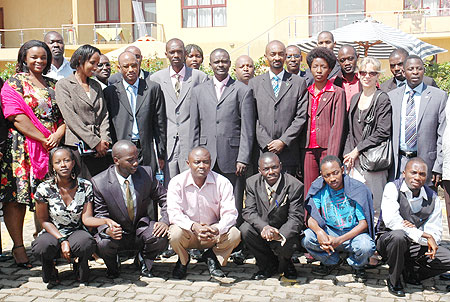 Participants at the EAC Youth Forum on Rights and Good Governance meeting at a group photo (Photo; F. Goodman)