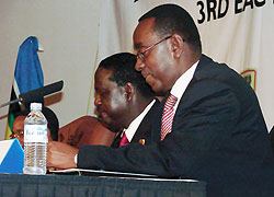 Premier Bernard Makuza during the EAC investment conference in Kampala yesterday (Photo G Muramira)