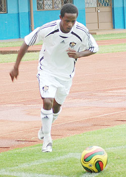 Haruna Niyonzima, seen here preparing to take a corner kick, was in the right place at the right moment to net on a rebound after Kabange Twiteu2019s penalty kick had been saved by Vitalu2019Ou2019s keeper Jeff Nzokira.