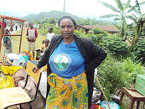 STRANDED; Patricia Nyirasavena with her household property after her house was destroyed by the floods in the Northern Province (Photo R Mugabe)