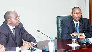 Ministers James Musoni (L) and John Rwangombwa confirmed the campaign. (File photo)