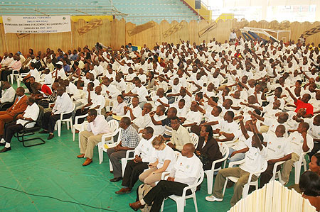 Kigali City local leaders at the Open Day event yesterday (Phot F.Goodman)