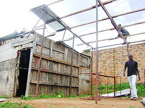 Illegal structures being demolished in Kibungo town. (Photo:  C. Nyiramatama)