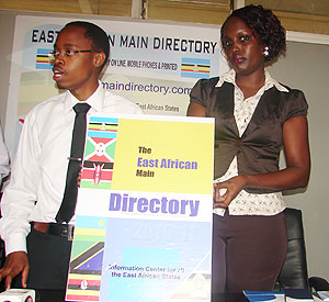 Dr Davis Musinguzi (L) at the Directoryu2019s launch (Photo E. Kabera)