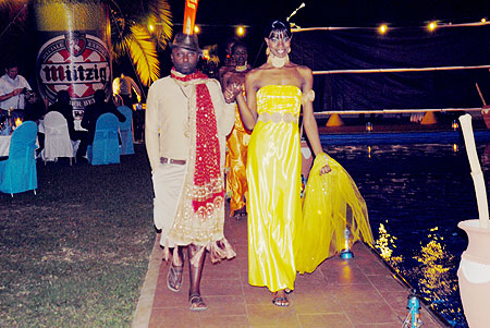 Patrick Muhire, one of the countryu2019s famous fashion designers at the grand night of the Rwanda Fashion Festival.