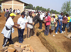 Legislators participate in 9YBE Umuganda on yesterday.(Photo A.Gahene)