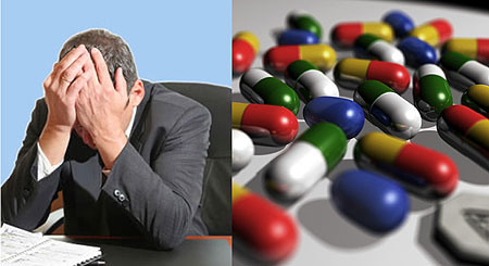 L-R : Persons suffering from anxiety neurosis worry incessantly with small problems or for no reason (Internet Photo) ; Drugs are used to treat anxiety along with anxiolytics, tranquilizers and sedatives (Internet Photo)