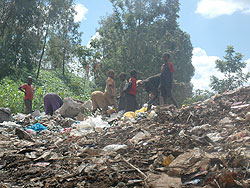 TO BE PHASED OUT; Children going through the garbage heap at Nyanza Landfill (File photo)