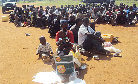 A cross section of people who were arrested with illicit drugs in Nyagatare sector. (Photo;D Ngabonziza)